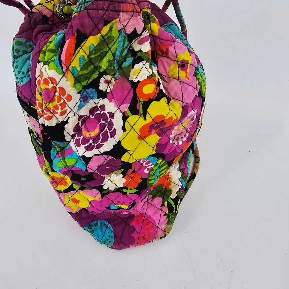 Vera Bradley Multicolor Floral Bucket Backpack Retired Cotton Quilted Boho